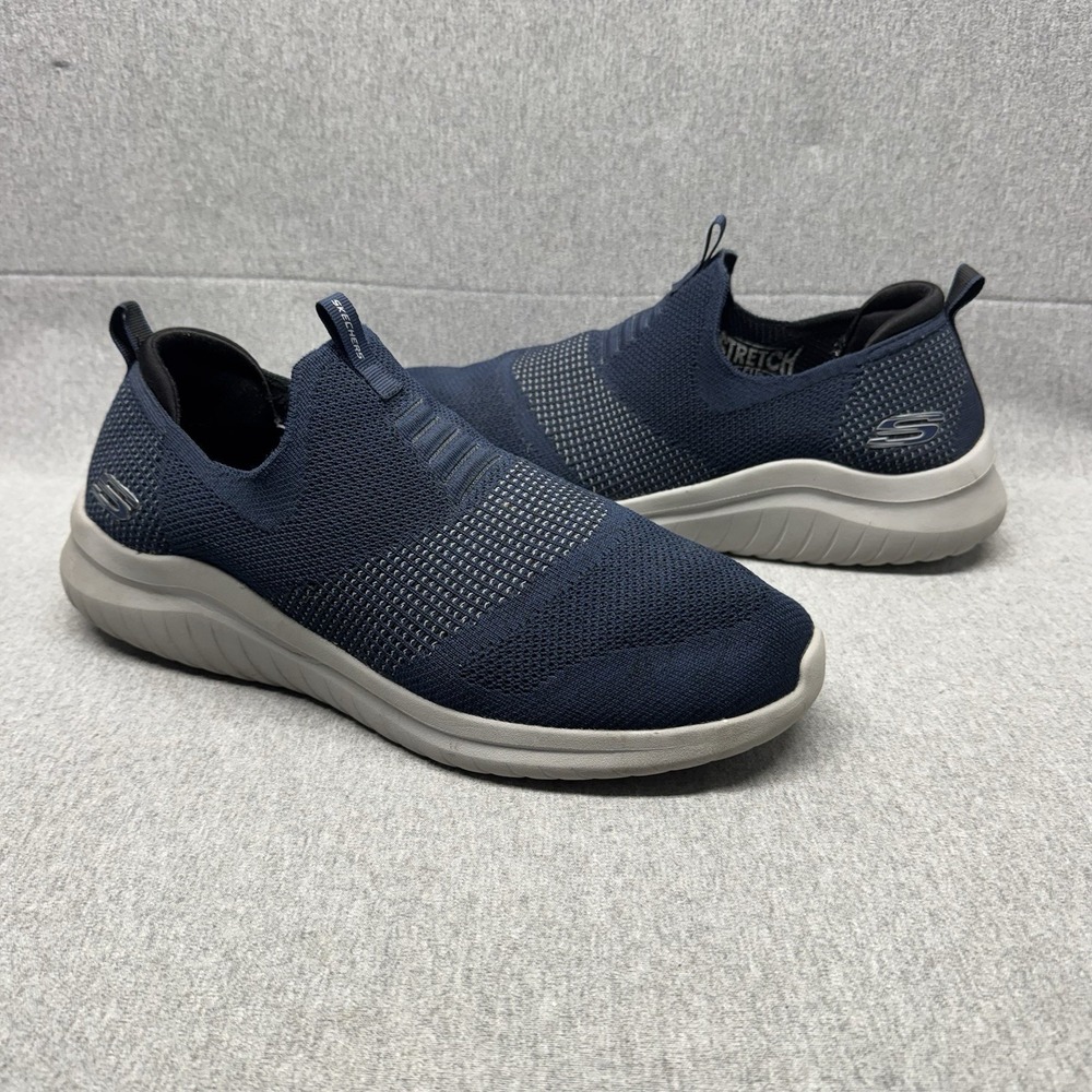 Skechers Ultra Flex 3.0 Navy Slip On Sneakers Mens 12 Vegan mesh walking shoes